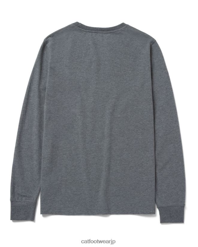 トレードマークバナー長袖Tシャツ ダークヘザーグレー 女性 N2JB0V320 Caterpillar |トップス＆アウター